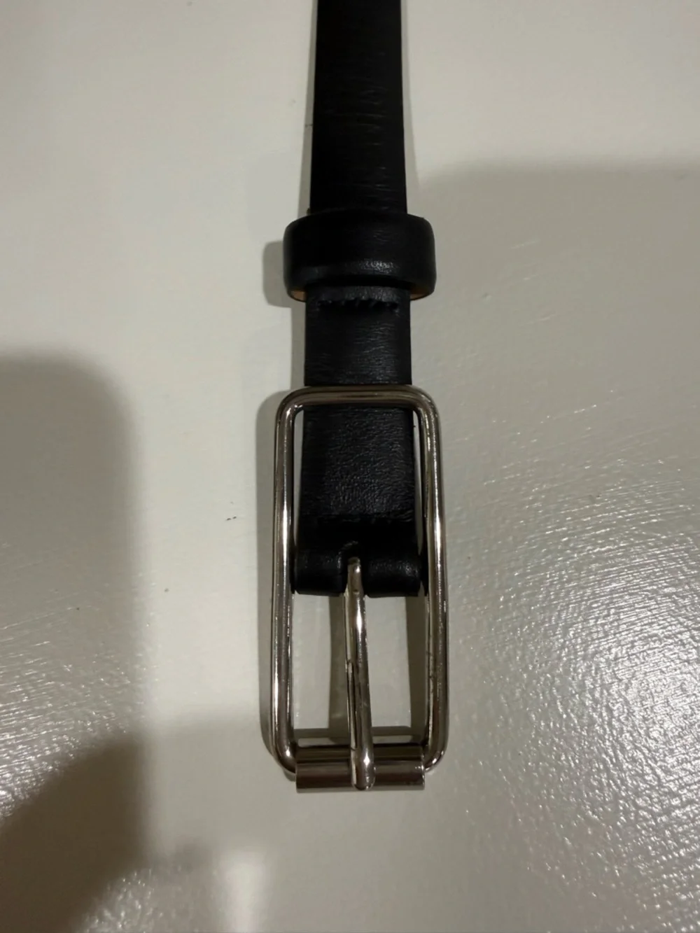 Banana Republic size XS Black Leather Belt with Silver Buckle